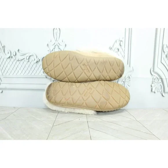 LL Bean Brown Suede Wicked Good Shearling Lined Moccasin Slippers 7 M - Picture 10 of 10